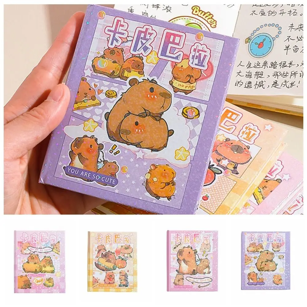 Kantooraccessoires Capybara Capybara Notebook Blank Sparkling A7 Pocket Notes Kawaii Ongevoerd Klein Kladblok Verjaardagscadeau