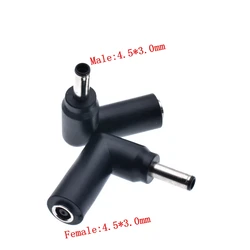 β4.5 x 3.0 female to 4.5 x 3.0 mm male DC Power Connector Adapter angle Converter 4.5*3.0 to 4.5*3.0 mm For HP DELL Laptop