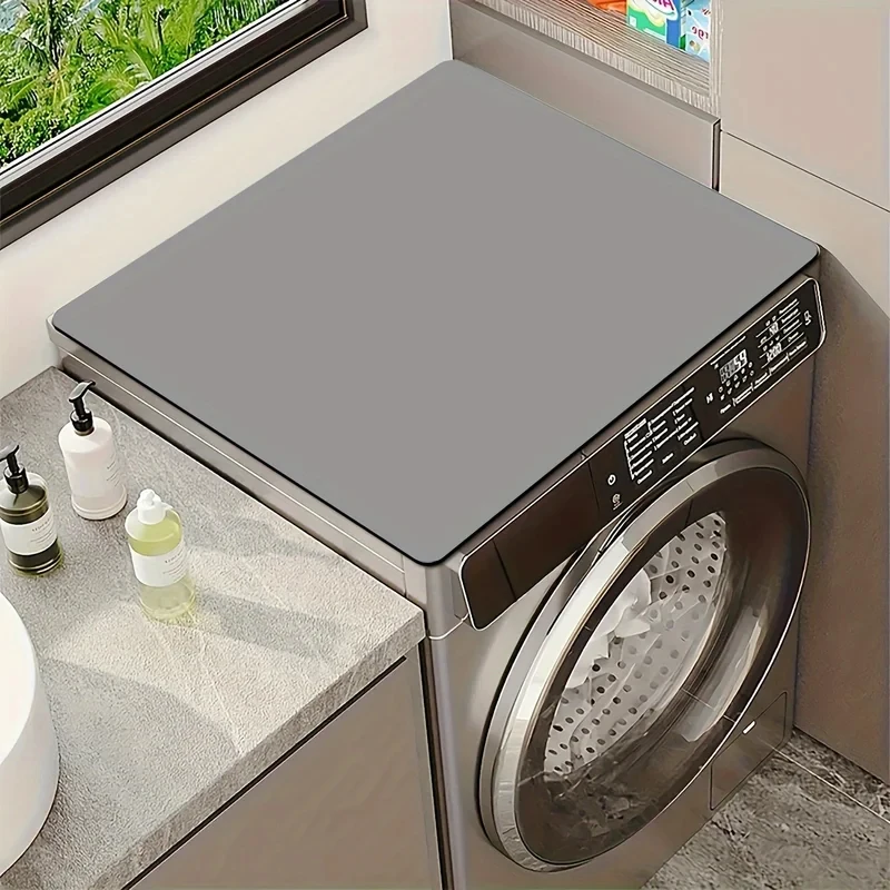 Solid Color Diatomite Washing Machine Mat Non Slip Absorbent Refrigerator Top Pad Tableware Drain Kitchen Counter Mat
