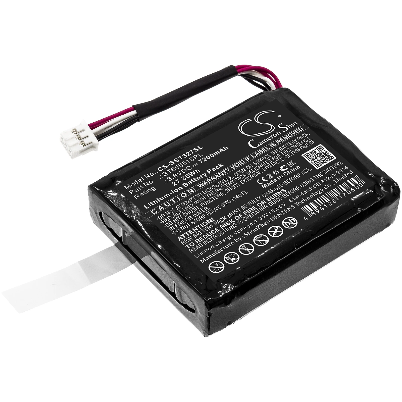 3.8V 7200mAh Battery ST655518PL for Senter ST327 ST103  +TOOL