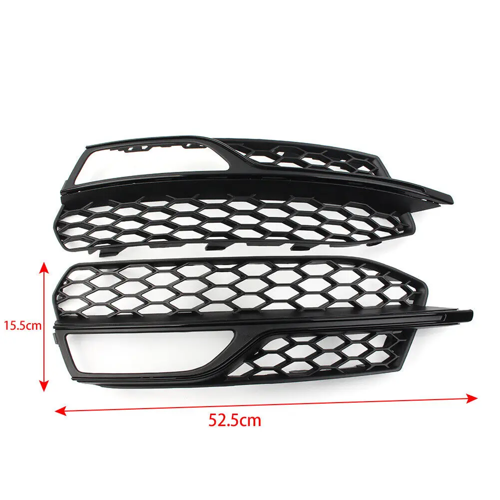 Fog Light Grille Cover For Audi A3 S3 S-Line 2013 2014 2015 2016 Honeycomb Mesh Car Front Bumper LampGrill 8V3807682L 8V3807682G