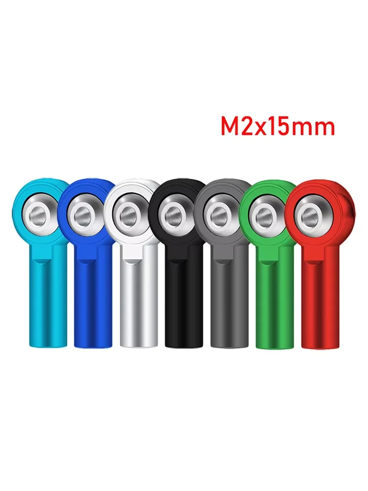 Embout de bielle à maillons métalliques M2, 10 pièces, boucle à rotule à Joint universel, tige de poussée de direction pour bateaux RC, Mini bielles