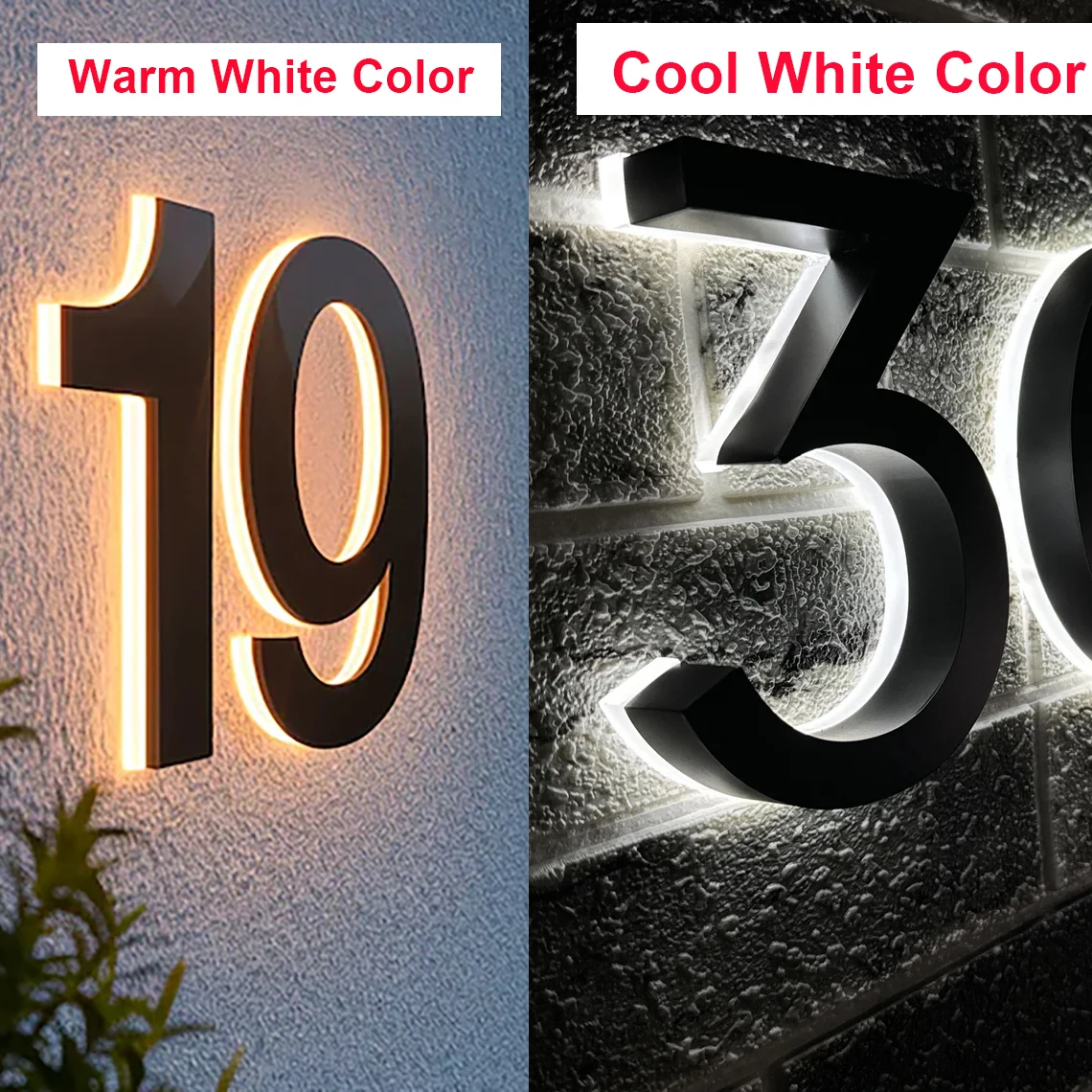 Personalized House Number Illuminated Backlit Door Number Hotel Room Numbers Sign Address Sign Home Decor New Home Gift