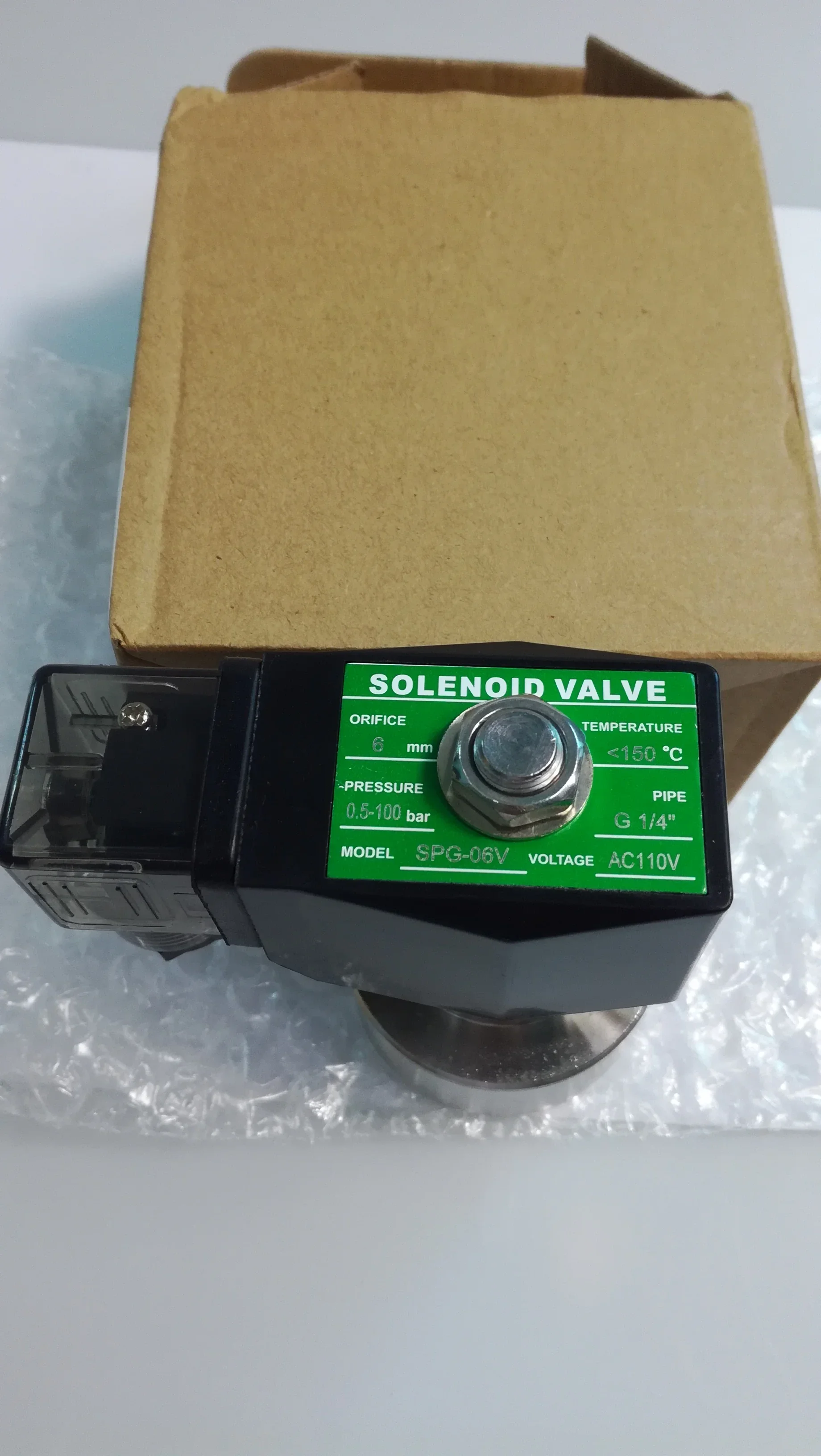 

SS304 2 way water high pressure solenoid valve 220V AC Orifice 6mm normally close stainless steel valve 0.5-100bar 1/4 3/8 inch