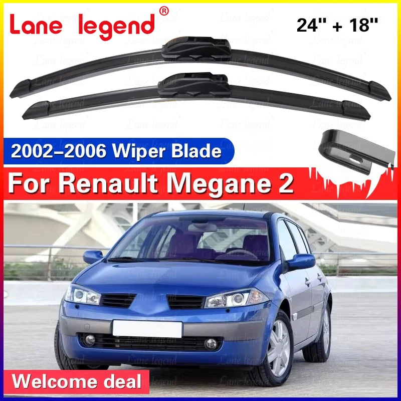 For Renault Megane 2 2002-2006 2pcs Front Windshield Wiper Blades Windscreen Window Car Accessories 2003 2004 2005 2006 24