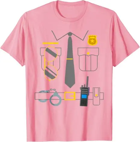 Polizisten-Kostüm Lustiges Polizisten-T-Shirt Y2k Persönlichkeit Einzigartige Geschenke Neuartige Fantastische Polizeikleidung mit Grafik – Detail 11
