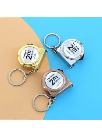 Portable Mini Tape Measure Retractable 2m Mild Steel Keychain Design Small Household Measuring Tool for DIY Crafting and Sewing
