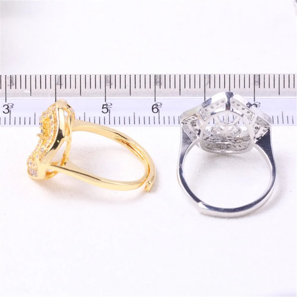 18K Gold Plated Pearl Set Base, DIY Jewelry Making Supplies, Blank Pendant Ring Ear Stud Bases for Handmade Accessories No Pearl