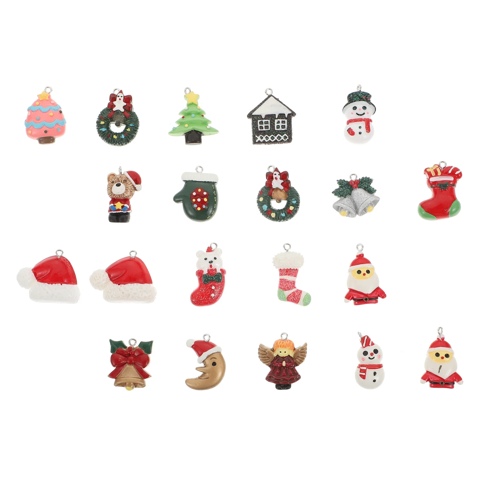 

20Pcs Resin Xmas Design Pendants Christmas Jewelry Craft Charms DIY Necklace Earring Bracelet Accessories DIY Jewelry Findings