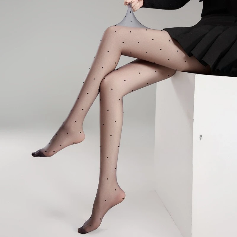 

1 Piece Summer Sexy Women Tights Simplicity Solid Color Dot Style Pantyhose Elastic One Size Snagging Resistance Legging Sock