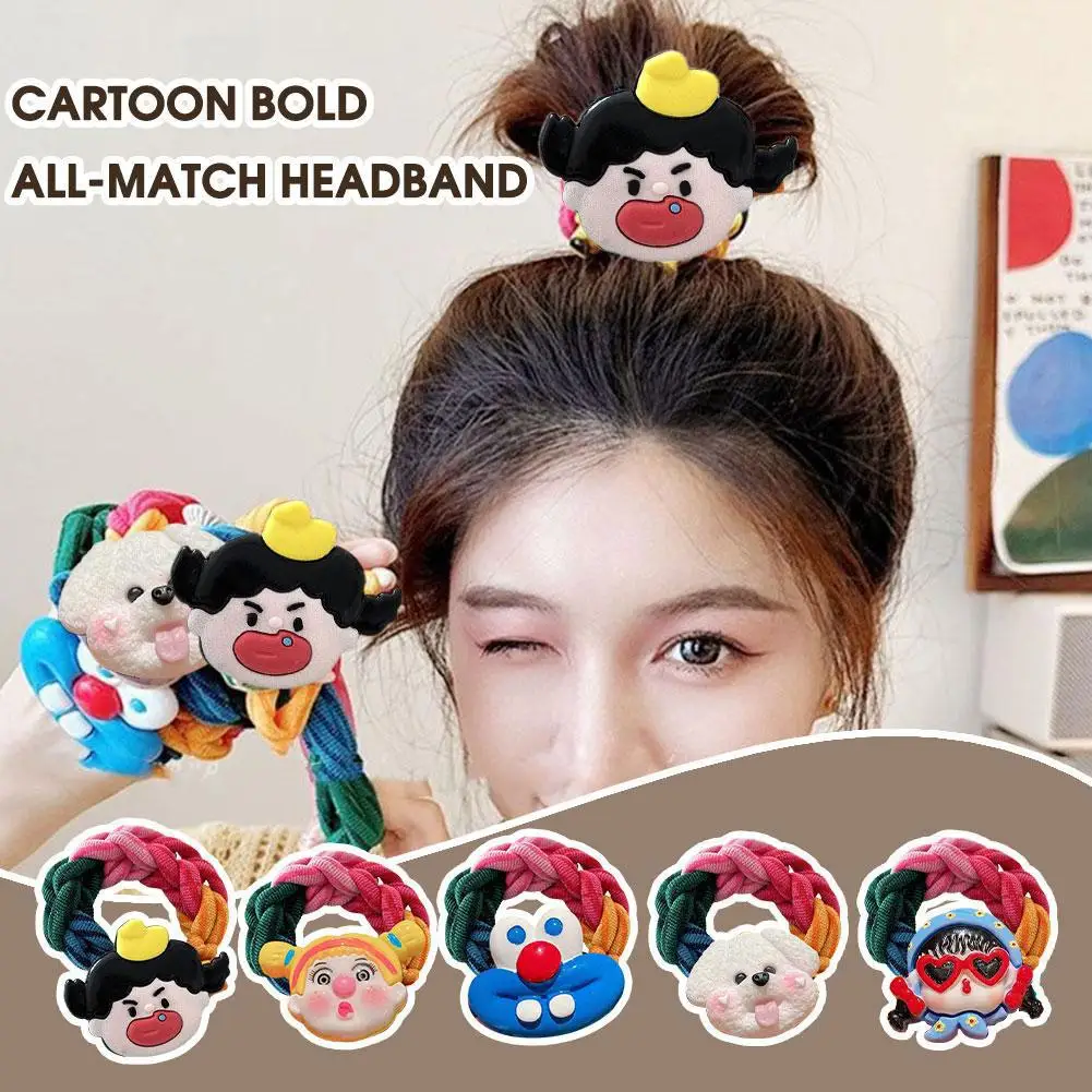 Cartoon Doll Little Girl Ponytail Holder Cute Hair Bands Tie Children Pendant Hair Puppy Accessories Exquisite Rubber Creat H9T8