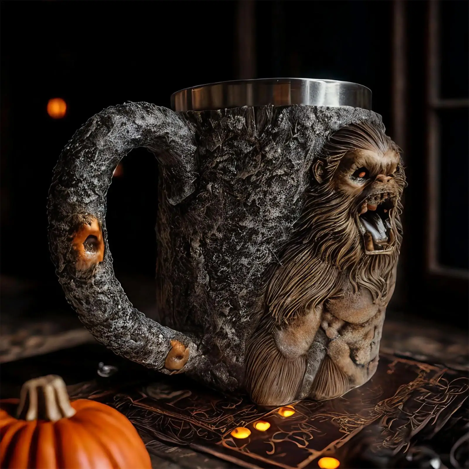 400ml-レイジングエイプコーヒーマグ-ノベルティクールエイプ樹脂彫刻ビールマグ-パーティーデコレーション-ピクニック釣りアウトドア用ドリンクウェア