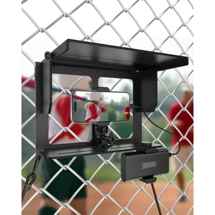 

Game Changer Mounting Kit, Fence Mount with Adjustable Sun Shade Power Bank Clip, Stable No-Shake Recording Kit for iPhone, Sam
