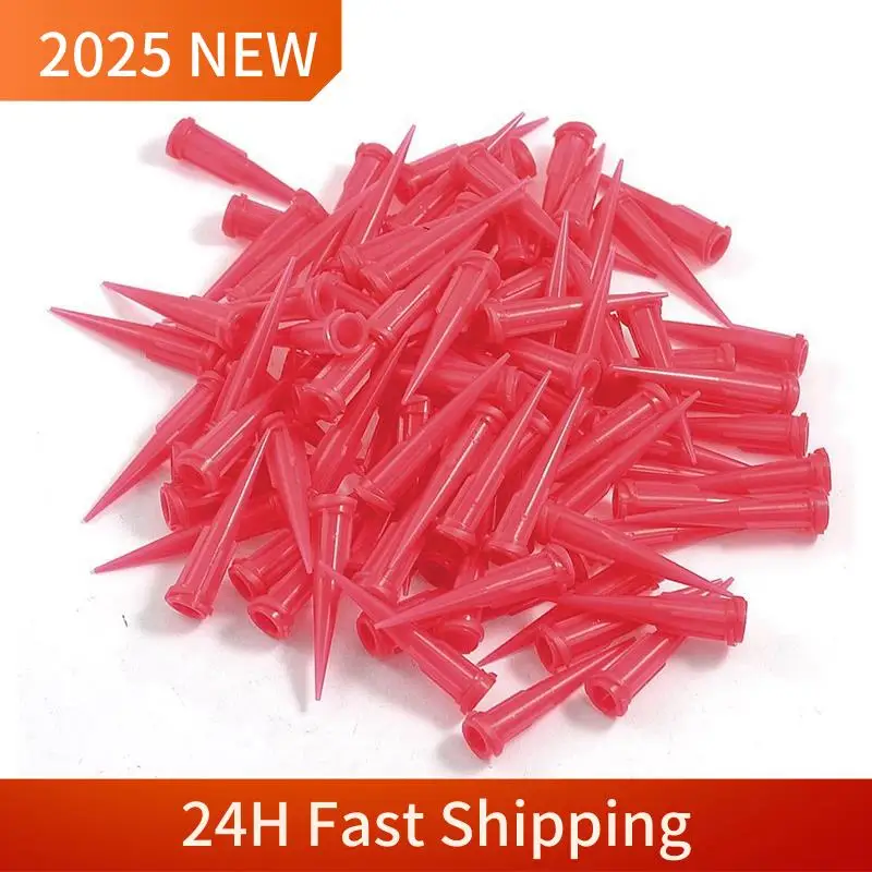 2025 Trend Plastic Taps toelopende lijmdispensernaald, 25 gauge, openingsgrootte 0,26 mm, rood (pak van 2000)