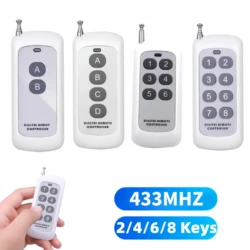 433Mhz Wireless RF Remote Control 1527 Learning Code Transmitter 2 4 6 8 Keys Long Range For Smart Home Garage Door Opener