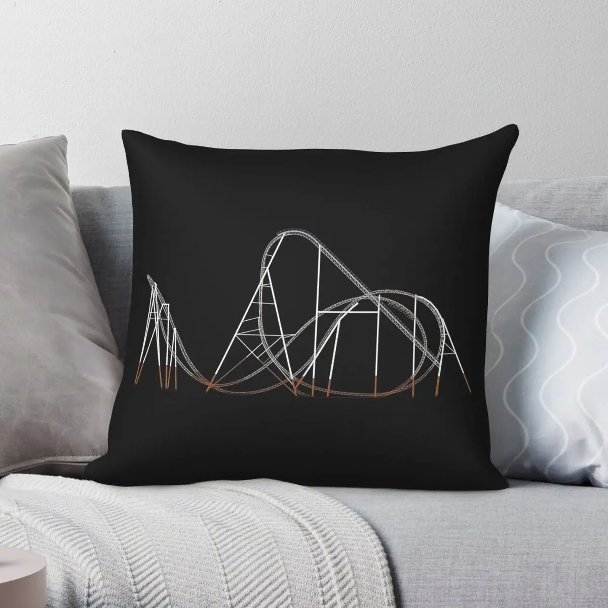 Hyperia At Thorpe Park Track Layout Square Pillowcase Polyester Linen Velvet Creative Zip Decor Room Cushion Cover 45x45