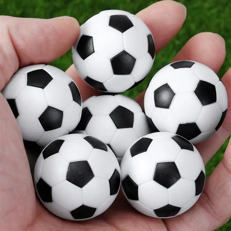 Hot 6PCS 32mm Black White Socer Ball For Entertainment Flexible Trained Relaxed Kids Small Socer Ball Mini Table Football Balls