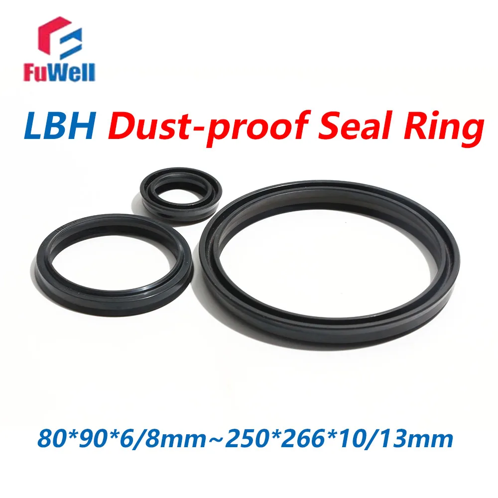 Fuwell 2pcs NBR Black Hydraulic Pump Oil Seal Ring For Oil Cylinder Hydraulic Oil Seal 80*90*6~250*266*10mm Nitrile rubber