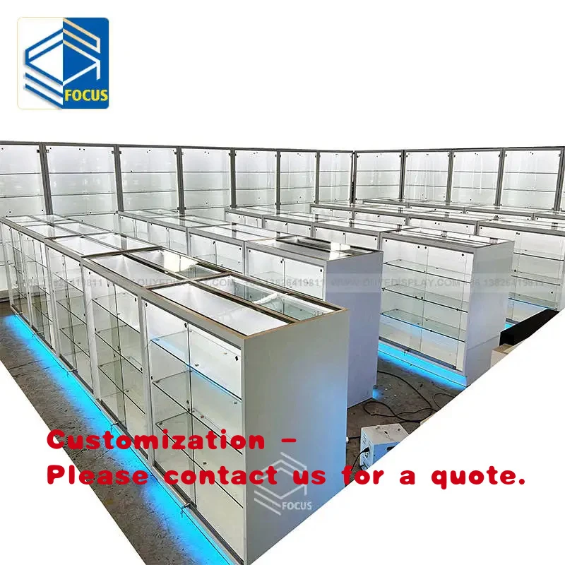 custom.Cigar Shop Counter Display Cabinet ODM Wooden Glass Shelves Lockable Display Showcase