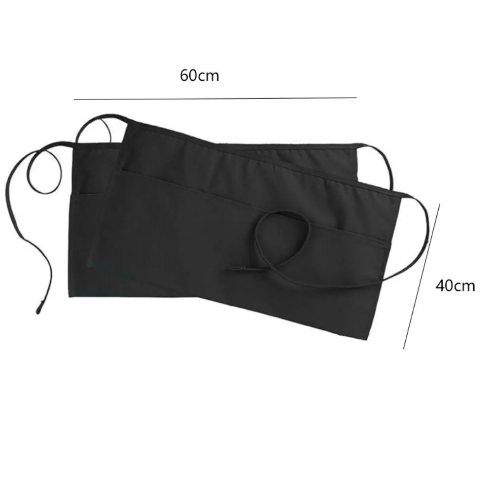 1PC New Unisex Short Half Waist Apron With Pocket Chef Waiter Waitress Kitchen Craft Bar Cafe Accessories Short Apron