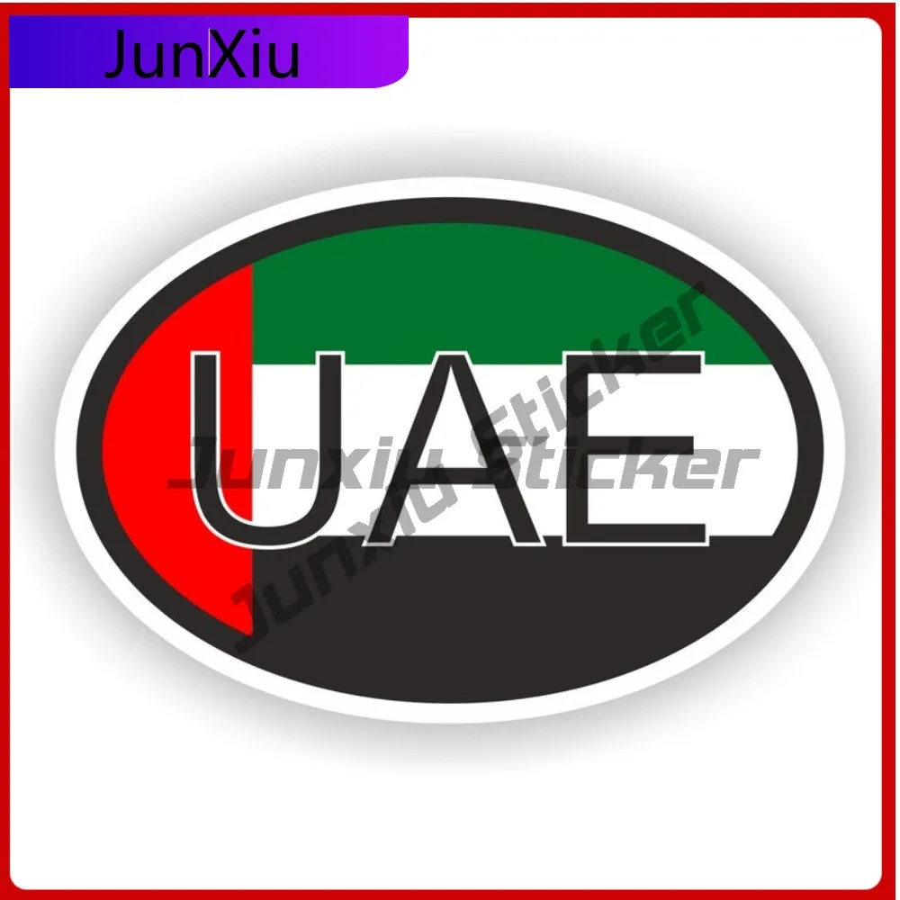 United Arab Emirates Country Code Uae Oval Sticker With National Flag Badge Sticker Race Car Decoration Off Road Stickers Pvc
