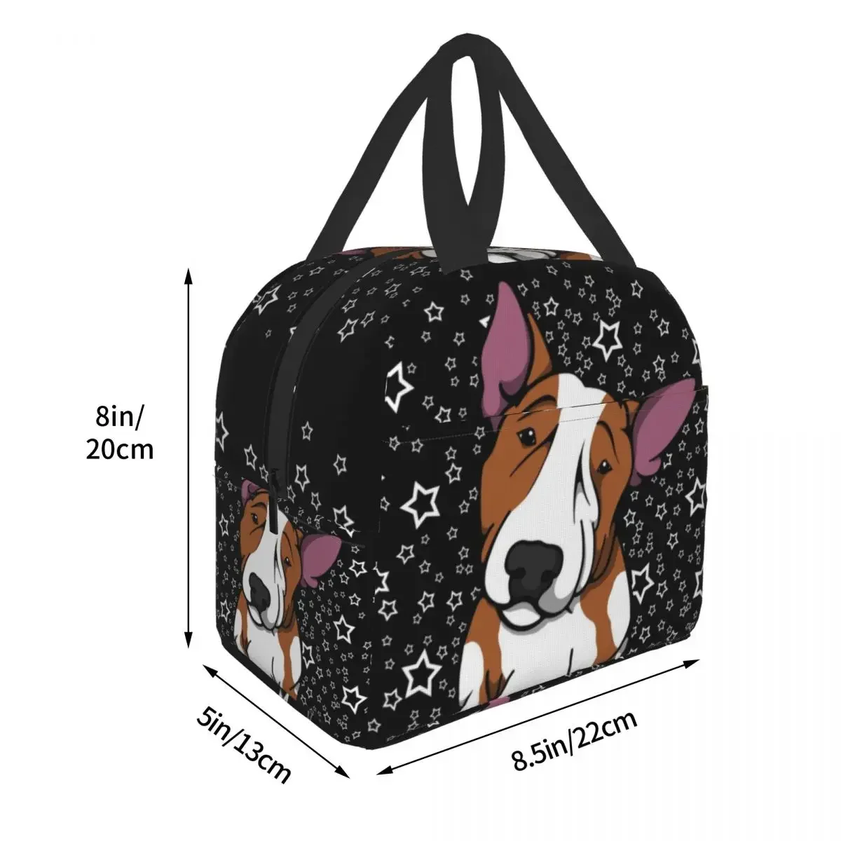 Starry English Bull Terrier Insulated Lunch Bag for Women Pet Dog Resuable Cooler Thermal Bento Box Work School Travel Bags