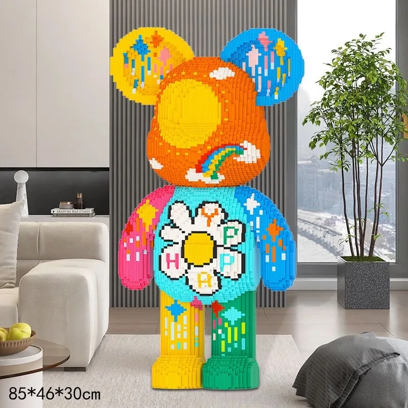 موضة الدب الكبير ماجيك بنة ملونة الدب نموذج تجميعها الطوب ثلاثية الأبعاد لتقوم بها بنفسك لعبة الديكور للأطفال هدية الكريسماس #5