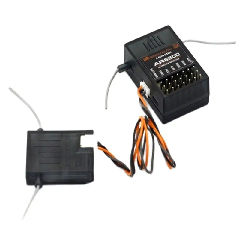 Récepteur RC DSM2 6CH avec double satellites - AR6200 compatible pour Spektrum DX6i/DX9 et JR DSX6 - 2,4 GHz avion/autoradio hélicoptère