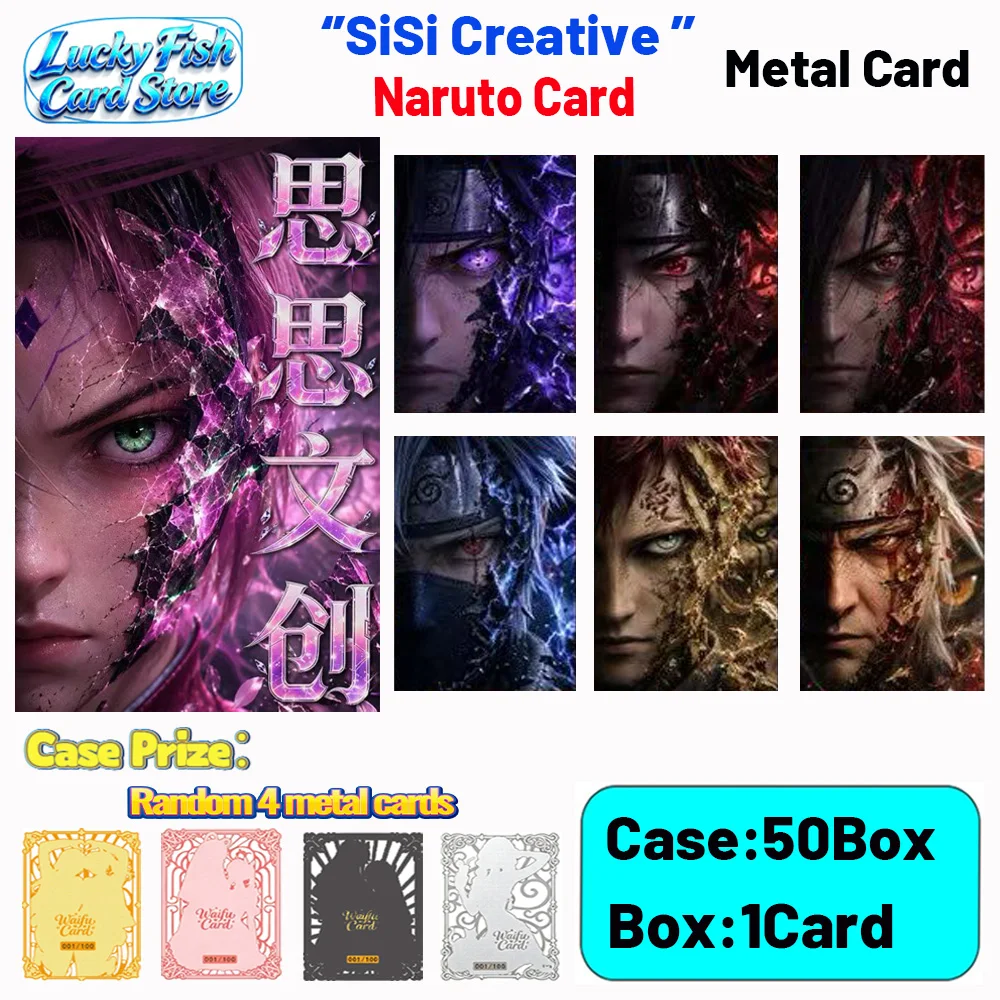 Wholesale 2026 New SiSi Club Naruto Metal Card Anime Character Collections Card Hobby Collectibles Cards for Child Gifts Toys