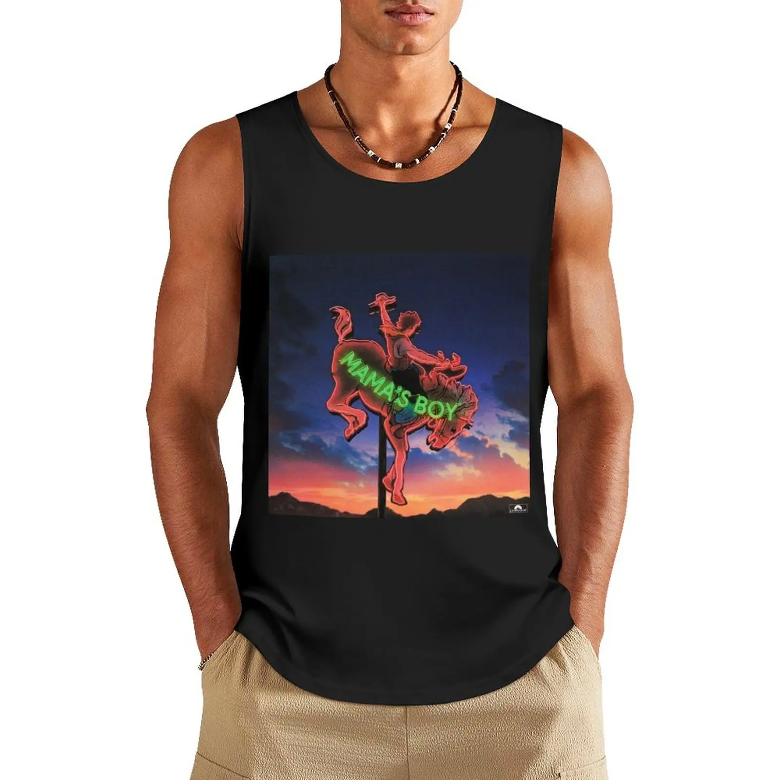 lany 1 jangkrikk Mama's Boy Tank Top summer gym training accessories Male vest