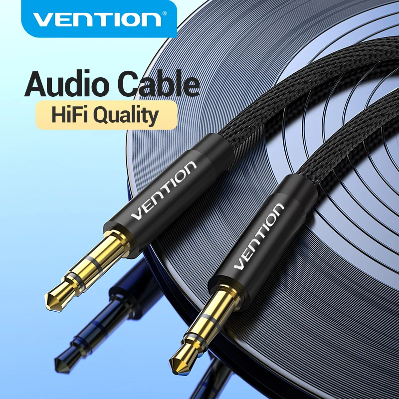 Vention-Cable de Audio Jack 3,5, conector macho a macho de 3,5mm para altavoz, Cable auxiliar para iPhone, Samsung, auriculares, Xiaomi, Cable