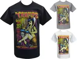 The Cramps Mens PSYCHOBILLY T-Shirt Frankenstein Zombie Pin-up Garage PunkLuxury Brand Retro OversizedLuxury oversized