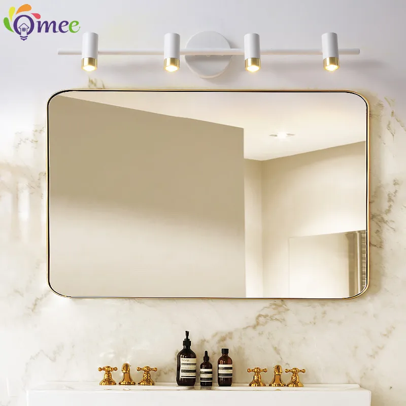 OMEE Nordic LED กระจกไฟหน้าโมเดิร์นสีขาวกระจกตู้ผนังห้องน้ำ Vanity Wall Spotlight กระจก