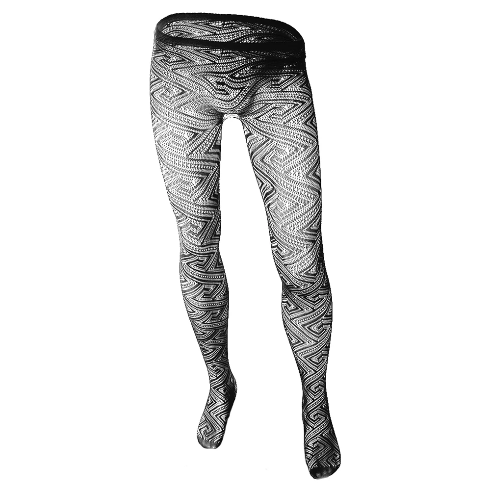 Pantimedias transparentes de malla para hombre, calcetín de malla Jacquard, pantimedias con patrón de Jacquard, diseño de malla, tela elástica transparente