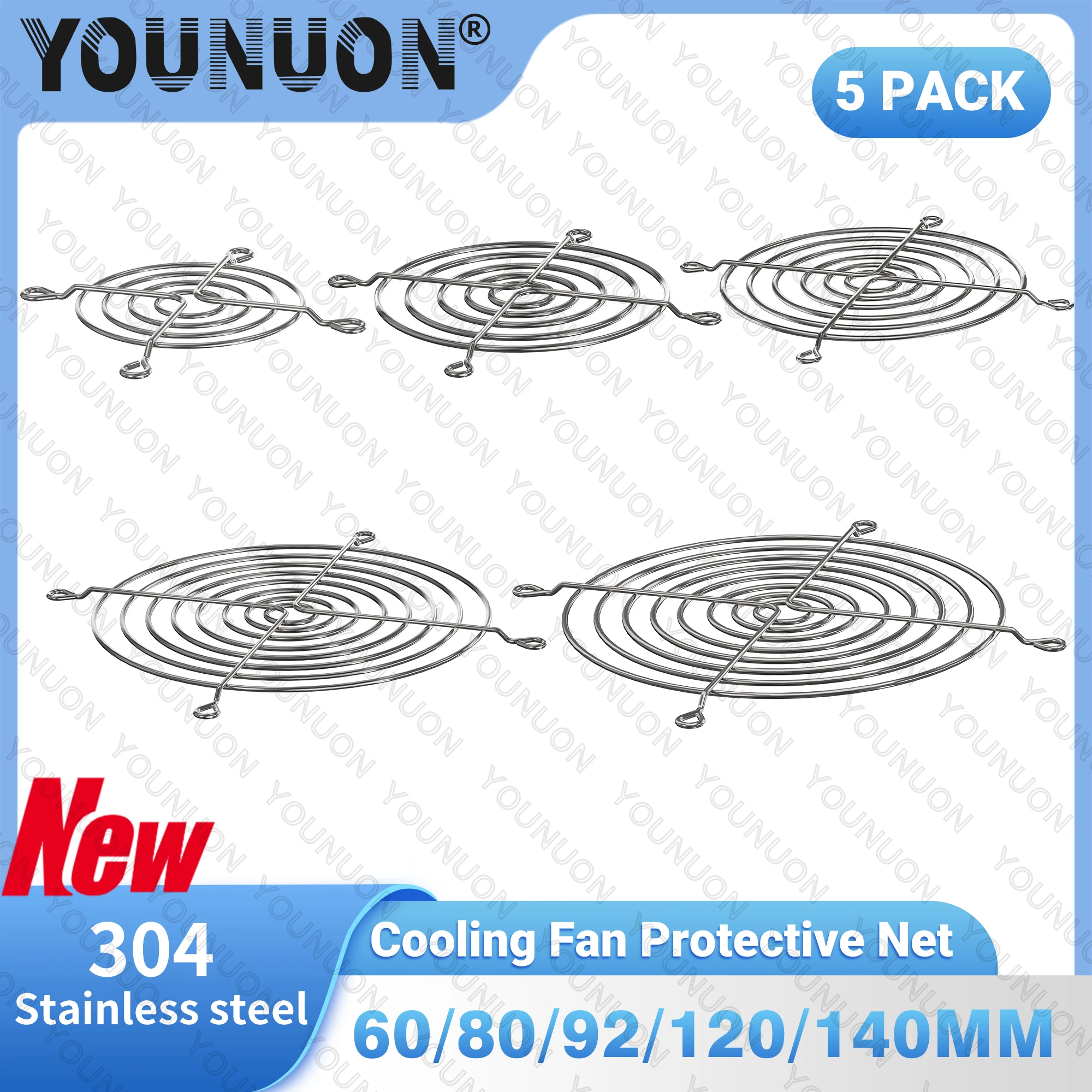 

5PCS NEW 304 Stainless Steel Fan Guard Grill 60MM 80MM 92MM 120MM 140MM Cooling Fan Grill Fan Protective Net Fan Guard
