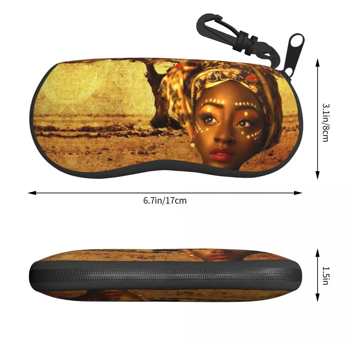 نظارات شمسية الملكة الأفريقية حافظة ناعمة من النيوبرين بسحاب للنساء حافظة نظارة صندوق حماية مخصص للنظارات #2
