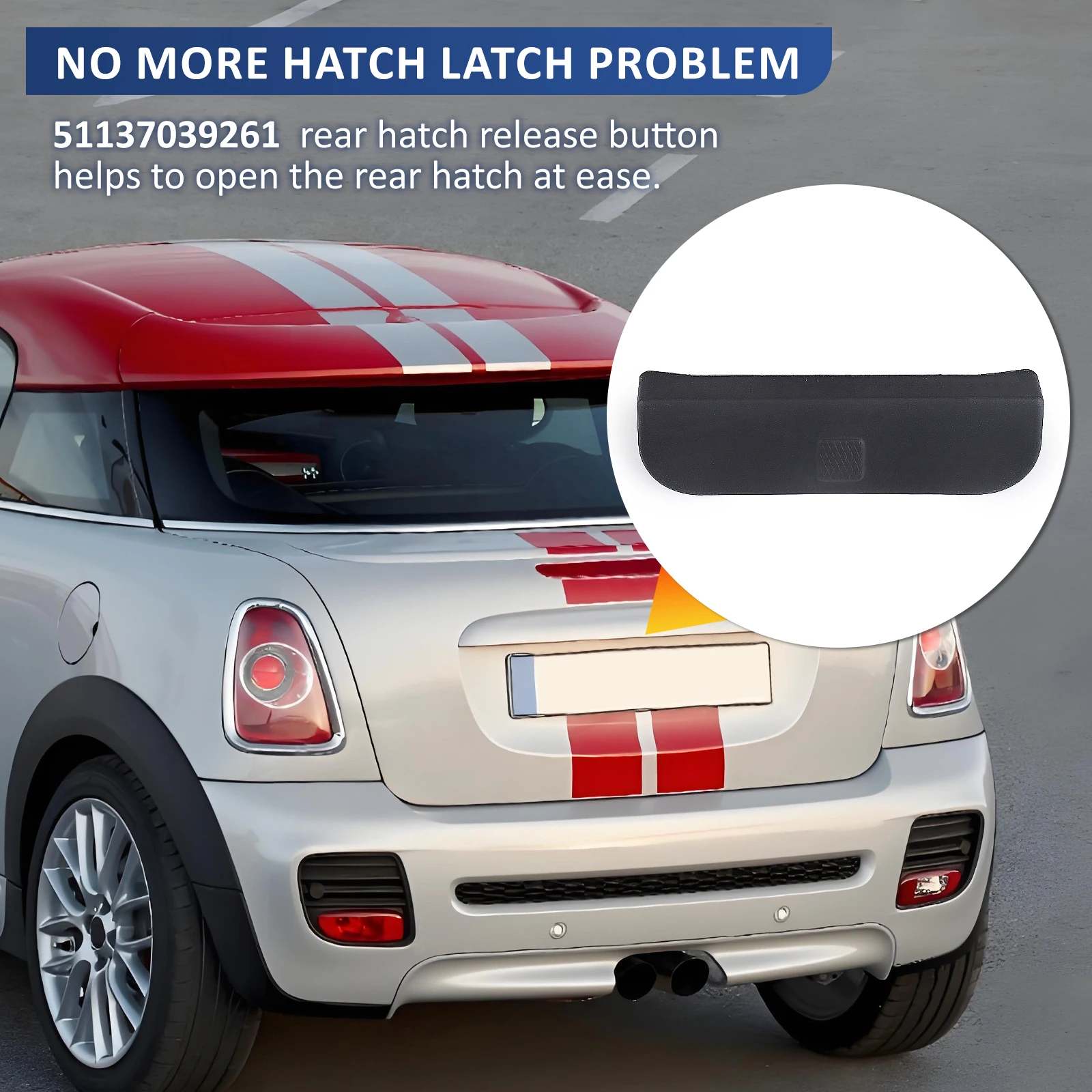 For BMW Mini R50 R52 R53 R56 R57 R58 R59 51137039261 51717039261 Rear Trunk Tailgate Release Switch Rubber Cover Lid Pad Handle
