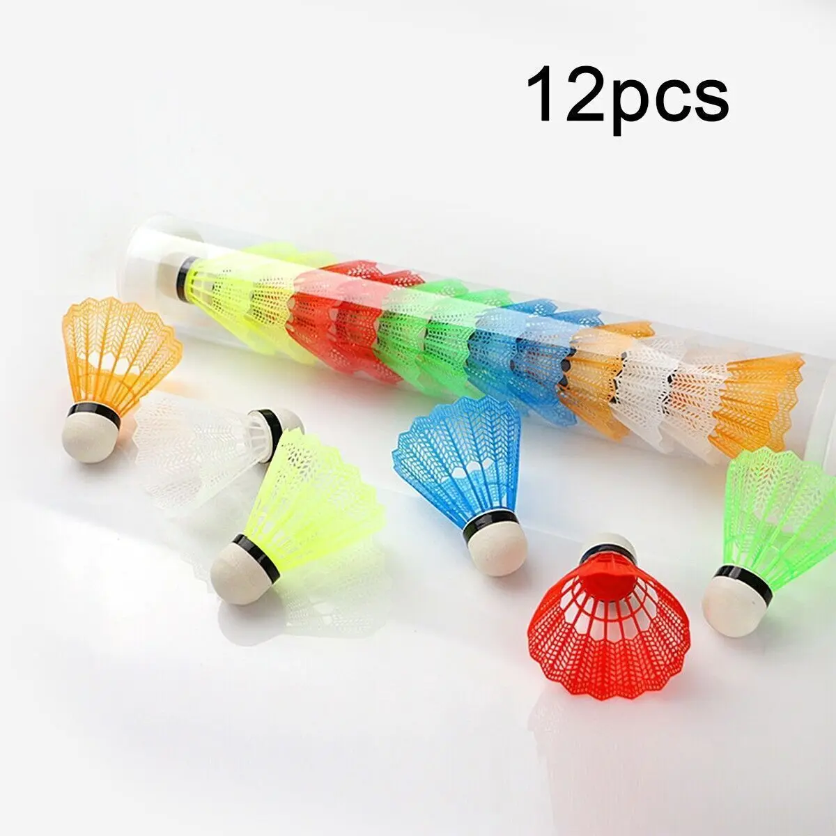 12Pcs Shuttles Set Badminton Foam Balls Colorful Plastic Sport Outdoor