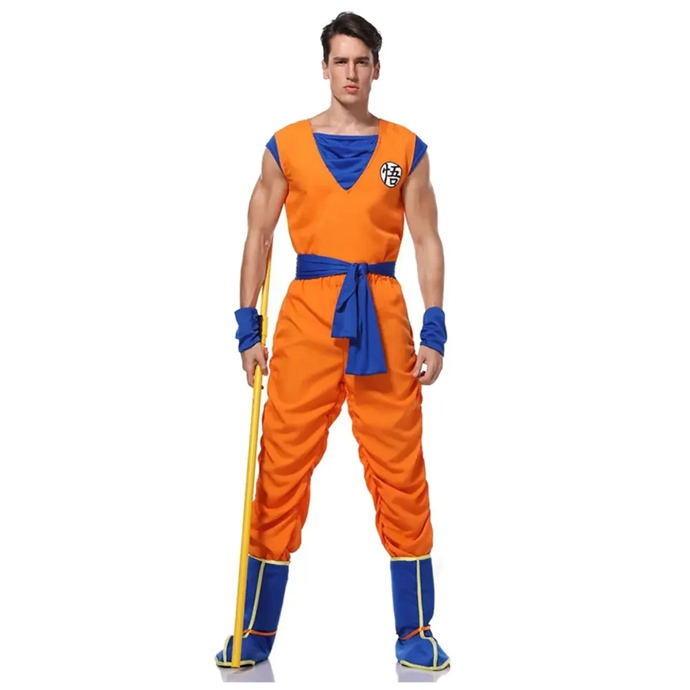 Halloween Anime giapponese adulto arancione abiti Son Goku Costume Cosplay Anime supereroi uniforme gioco di ruolo Dress Up