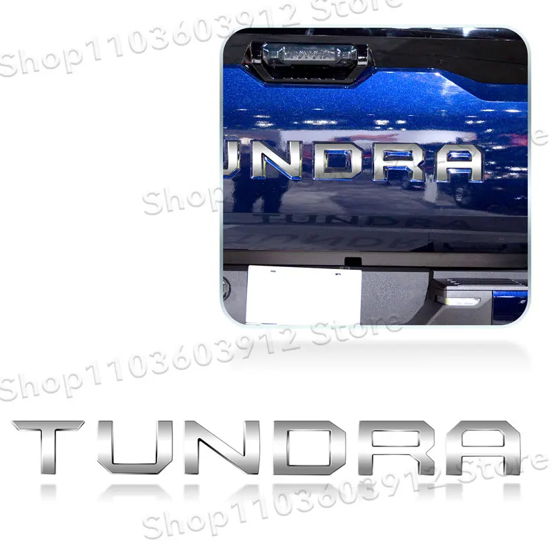 Auto Exterior 3D ABS Plastic Silver/Black TUNDRA Letter Logo Car Rear Tailgate Trunk Decals Badge Sticker Accessories