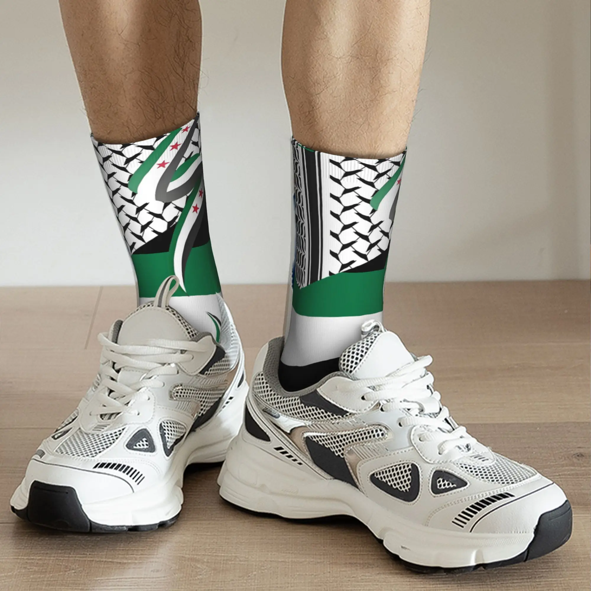 مخصص متعة الرجال السرياني عاصري سوريا العلم اللباس الجوارب للجنسين الدافئة مريحة 3D طباعة طاقم الجوارب