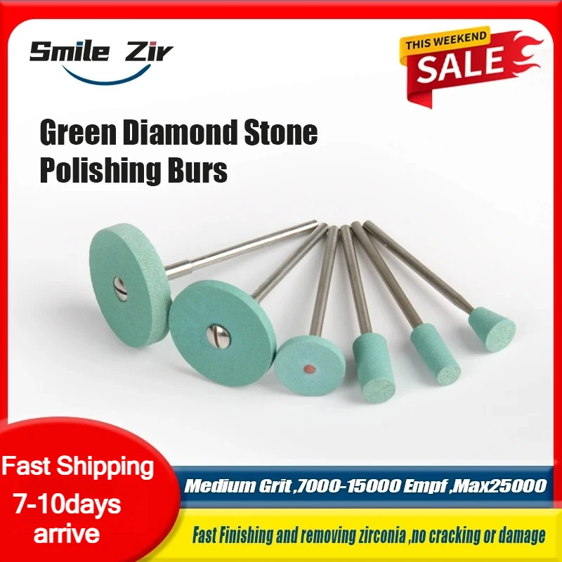 Zirconia Ceramic Diamond Stone Grind Tool Diamond Handpiece Polish Wheel Polisher for Dental Laboratory Cutting Zirconia Crown