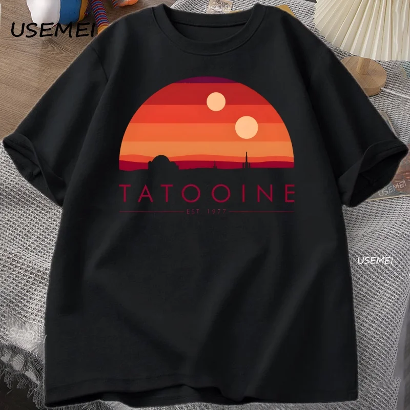 Tatooine Sunset T-Shirt Men's Women's Short Sleeve T Shirt Casual Print Cotton Tshirt Harajuku Streetwear Tee Tops Camiseta
