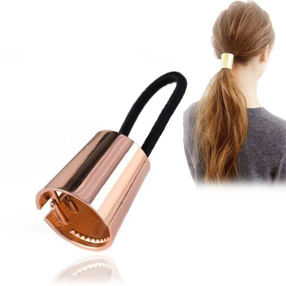 

Fashion Elastic Wrap Ponytail Clip Circle Cuff Gold Silver Hair Cuff Opened Design Gothic Hair Accessories Hair Accessories