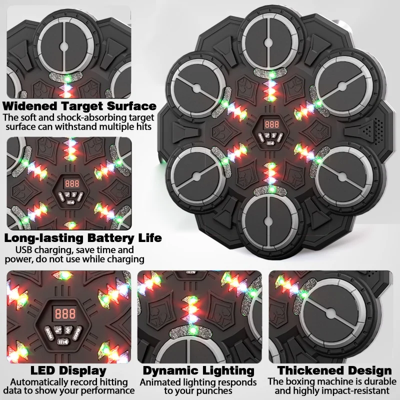 New Design Smart Music Boxing Training Toy New Electronic Music Target Wall Kick Boxing Toy for Adult and Child view 4