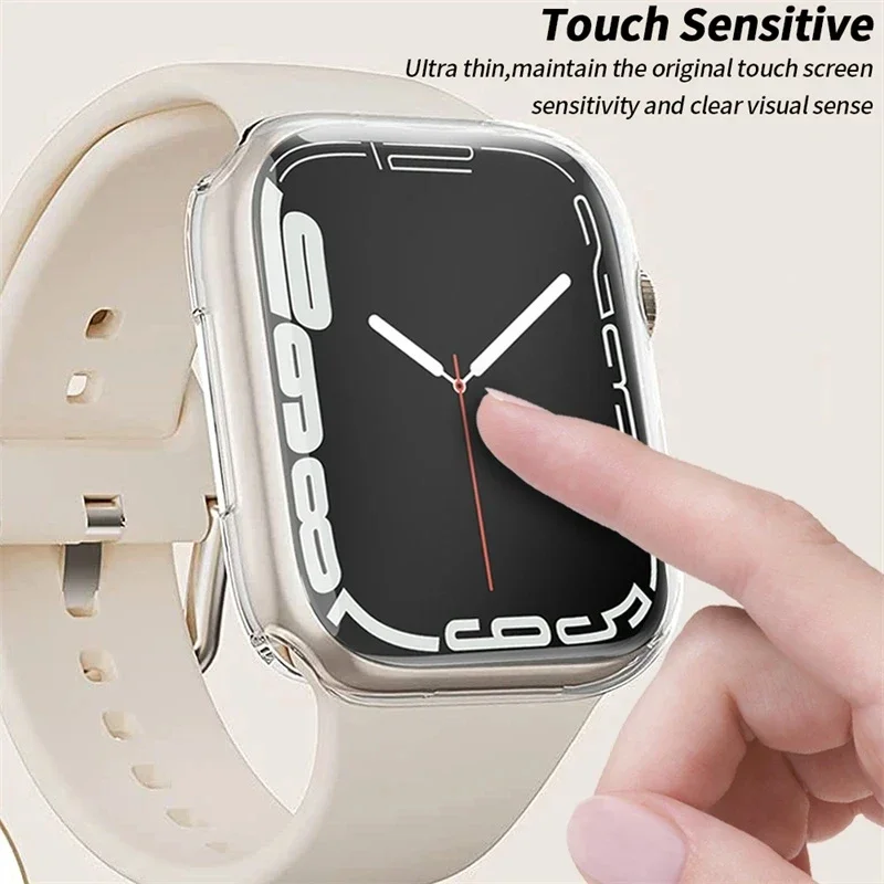 Screen Protector For Apple Watch Case 45mm 41mm 44MM 40MM 42mm 38MM Full TPU bumper Cover accessories iwatch series 7 SE 6 3 4 5