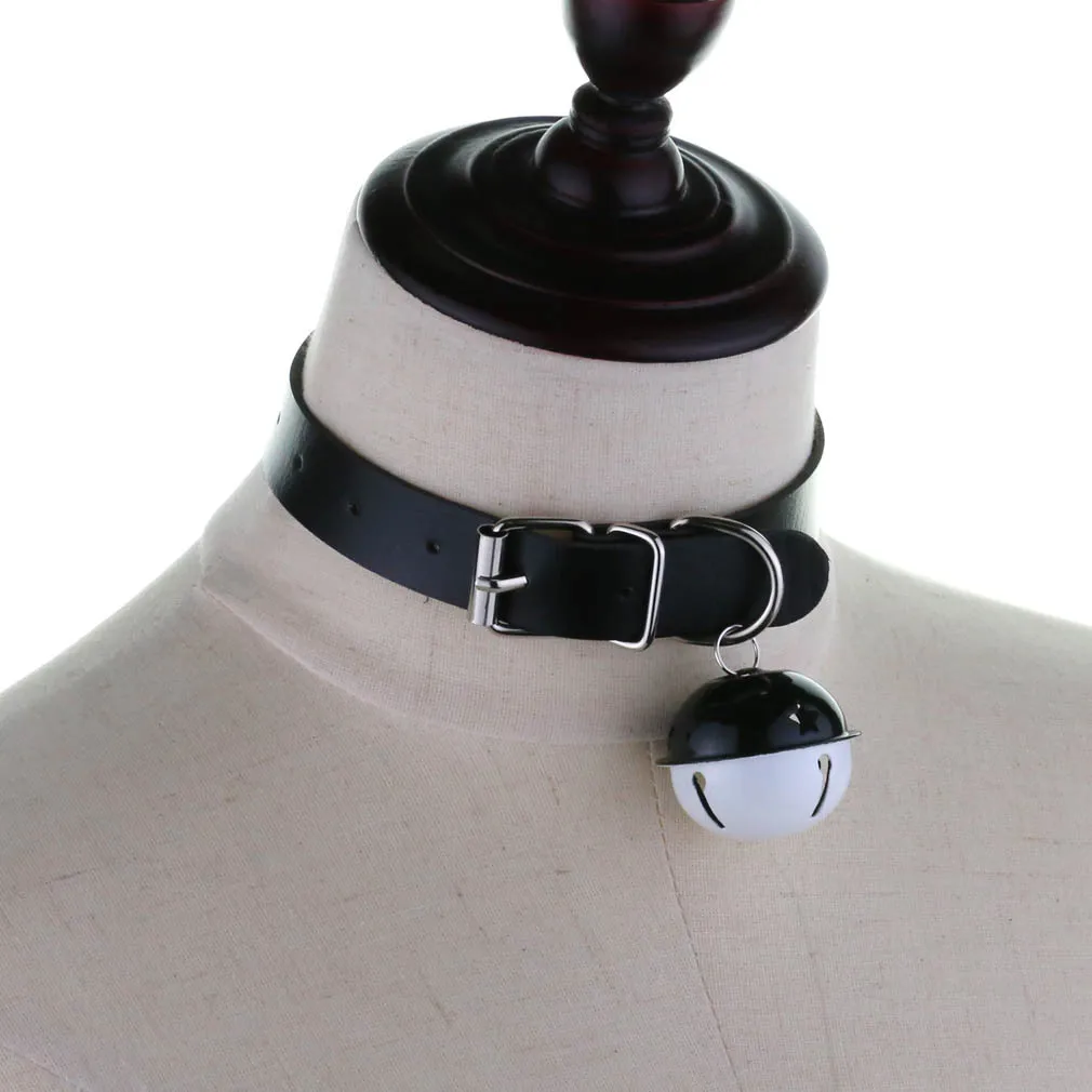 Simple Individuality Punk Gothic Tide Rock and roll Night club Party Cortex Choker Two-tone bell Pendant Collarbone necklace