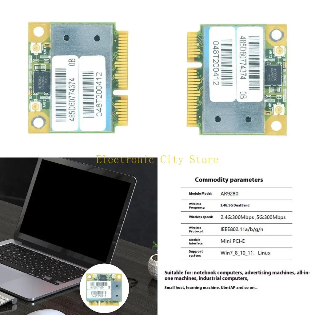 

AR9280 Fast 300 Мбит / с двойной полосы беспроводной сетевой карты для бесшовной потоковой передачи и игр на нескольких Hu8d