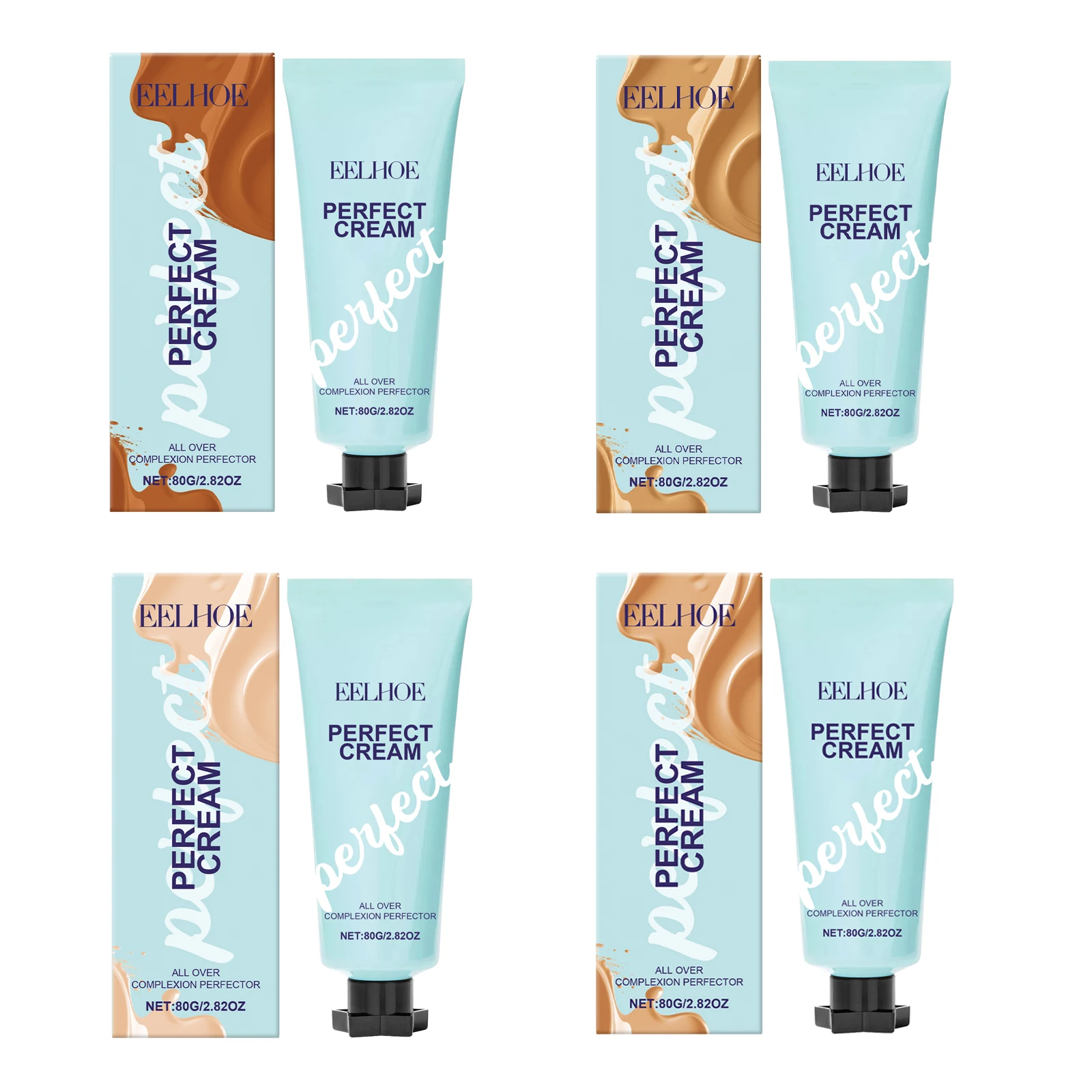 Crema correttore Fondotinta con finitura naturale a lunga durata Copertura completa Contorno delle imperfezioni Illumina il trucco del viso 4 colori Impermeabile