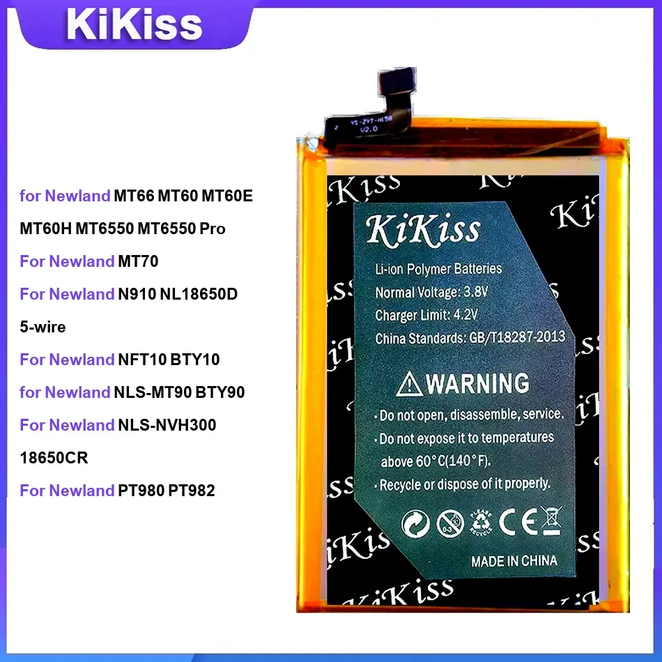 

Аккумулятор для Newland PT980 NLS-NVH300 NLS-MT90 NFT10 N910 MT70 MT66 NL18650D 5-проводной MT6550 Pro BTY10 8650CR высокой емкости